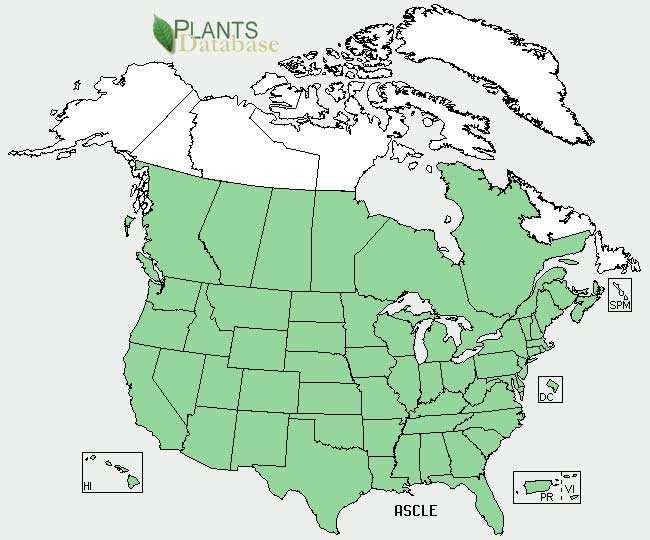 Milkweeds distribution - United States